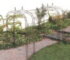 Metal pergola kits and wrought-iron pergola kits.