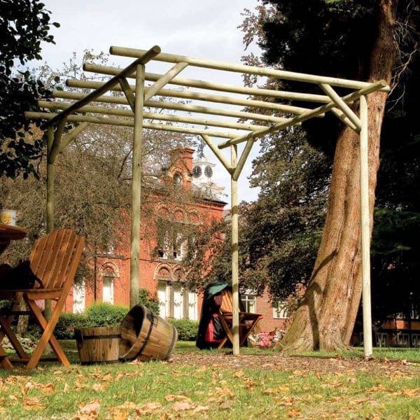 Rustic pergola.