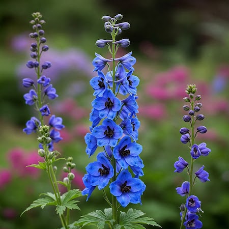 Copyright image. Delphinium in blue.
