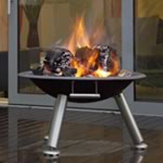 Modern terrace brazier firepit.