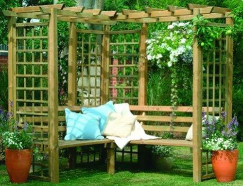 Forest Garden Sorrento corner arbour kit.