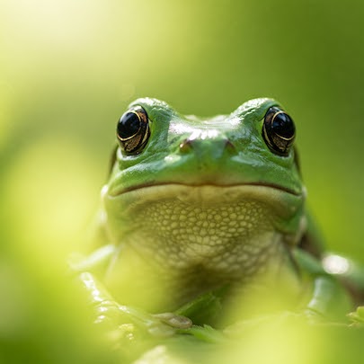 Copyright image. Frog for slug prevention.