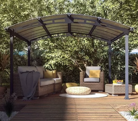 Gorgeous curved roof gazebo.