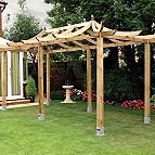 Asian style rose arch walkway.