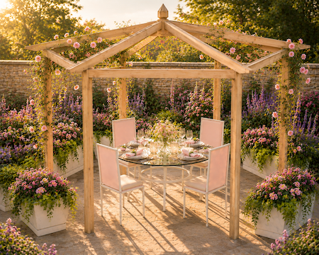 Pergola-Pitched hexagonal realistic