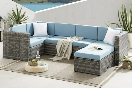 Furniture-LS-Blue rattan Set