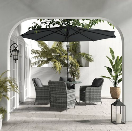 Furniture-IS-rattan 6 piece set in courtyard