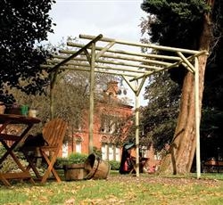 Cottingham traditional rustic pole pergola.