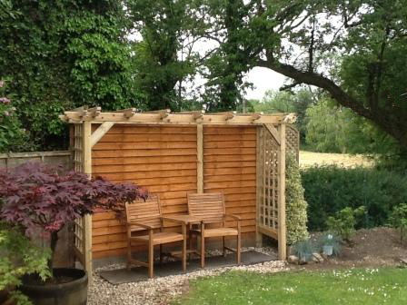 Copyright image: Kevin's lovely retreat made from the arbour pergola plans.