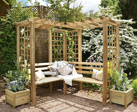 Forest Garden Sorrento corner arbour kit.