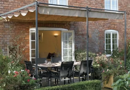 St. Tropez metal canopy pergola kit.