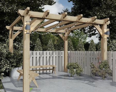 Traditional oak pergola