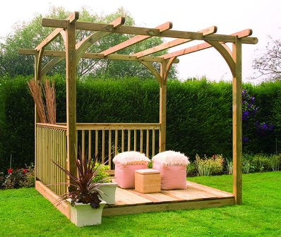 Forest Garden Ultima pergola kit with decking.