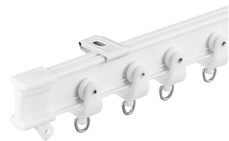 Curtain track for pergola canopy.
