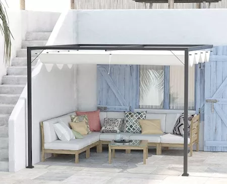 Metal pergola kit with canopy