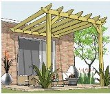 Copyright image: A fantastic attached lean-to pergola.  A wonderful extension to the house for entertaining.