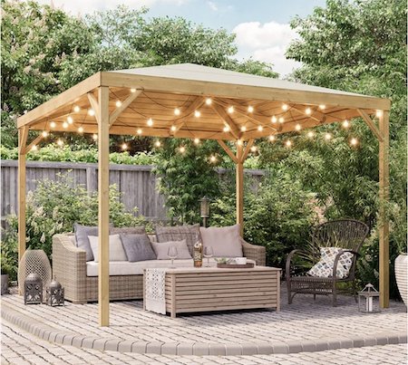 Cosy modern timber gazebo.