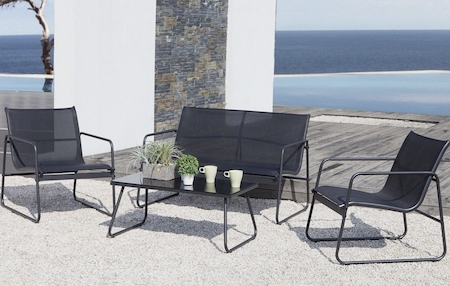 Furniture-ebay- 4 piece black modern set