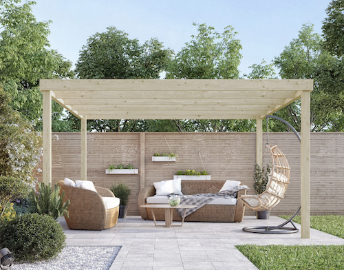 Modern box pergola kit.