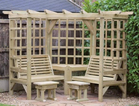 Arbour pergola with seats by Churnet Valley