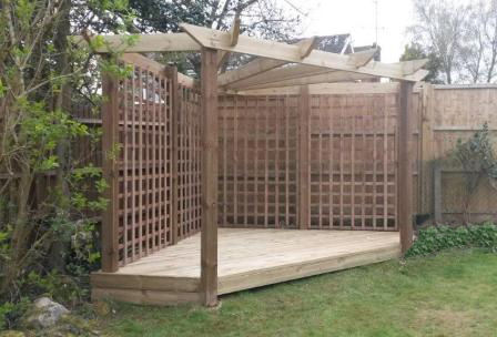 Corner pergola made from the corner pergola plans.