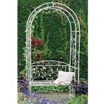 Metal arbour in cream.