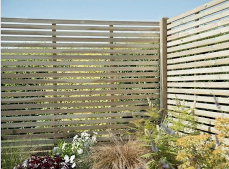 Modern slatted fencing.