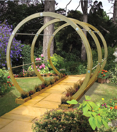 Circular rose arch walkway.