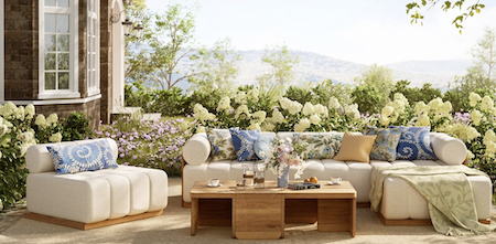 Furniture-H-White modular fluted sofa set