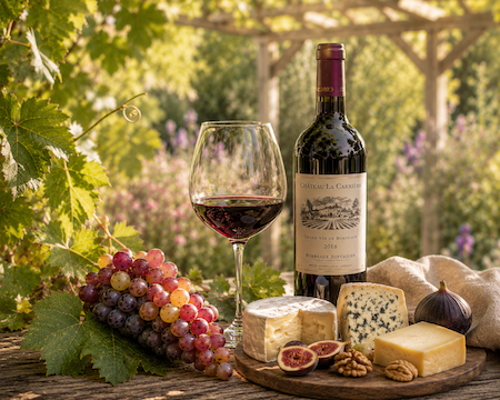 Copyright image: Colourful ripe grapes, red wine and a selection of cheeses and figs on a rustic garden table beneath a pergola. Copyright image: Colourful ripe grapes, red wine and a selection of cheeses and figs on a rustic garden table beneath a pergola.
