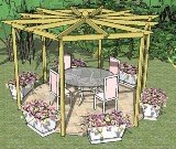 Hexagonal pergola design and plans.