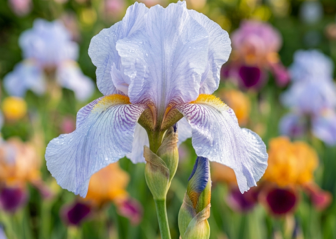 Copyright image: Stunning pale blue bearded iris.