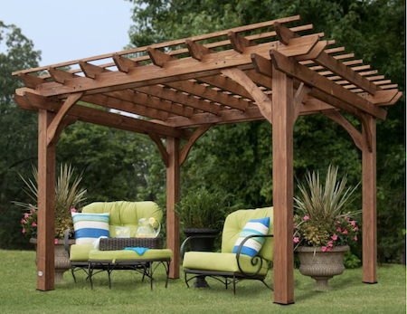 Cedarwood Pergola with attractive purlins