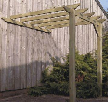 Lean-to pergola in 21 sizes and 3 colours.