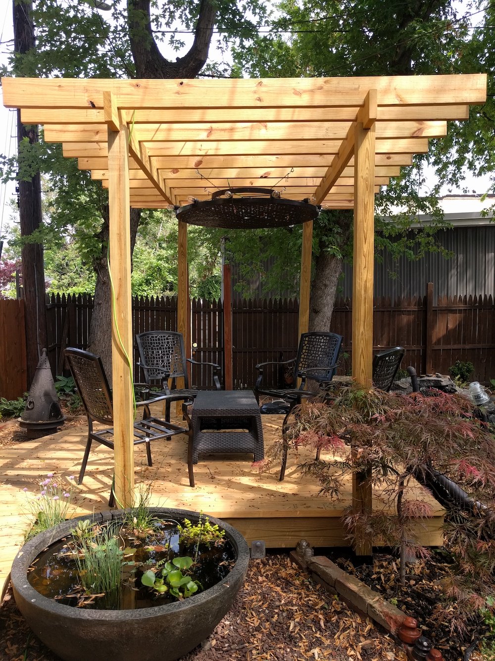 Copyright image: The most amazing modern pergola made from the free pergola plans, with interesting accessories and planting.