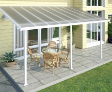 Vinyl pergola Palram Feria attached to the house.