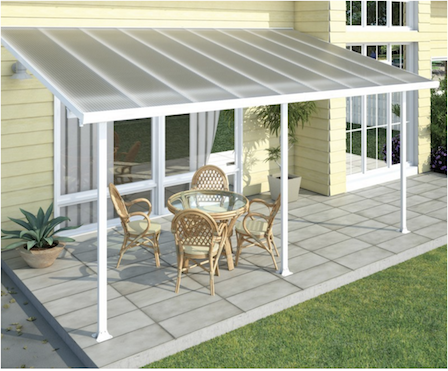 Maintenance-free vinyl powder-coated pergola kit.