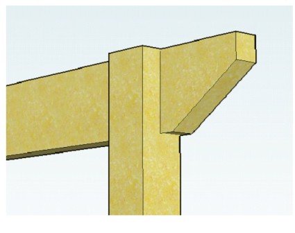 Copyright image:  Diagram showing notched post with rafter.