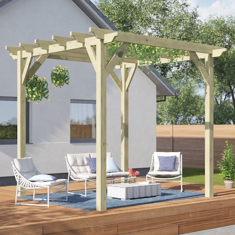 Traditional wooden pergola.