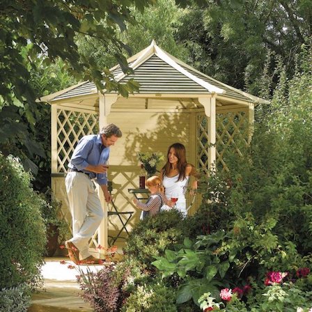 The beautiful Rowlinson 'Gainsborough' gazebo kit. 