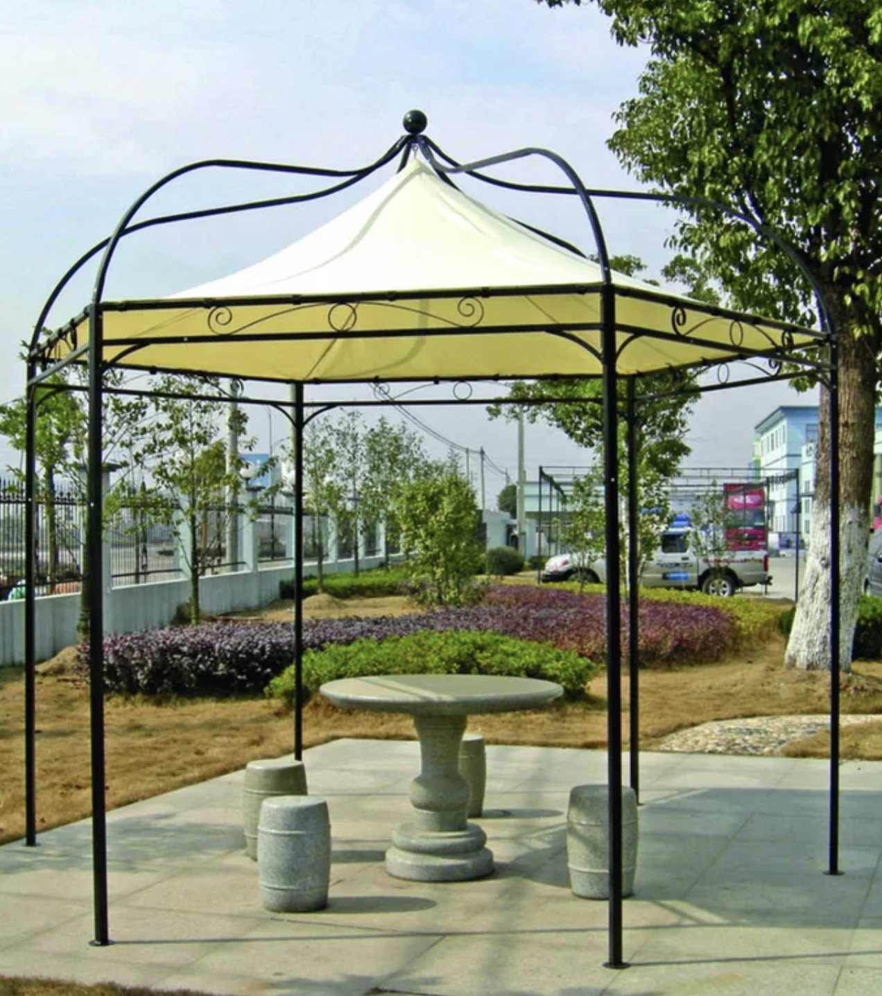 Decorative metal gazebo.