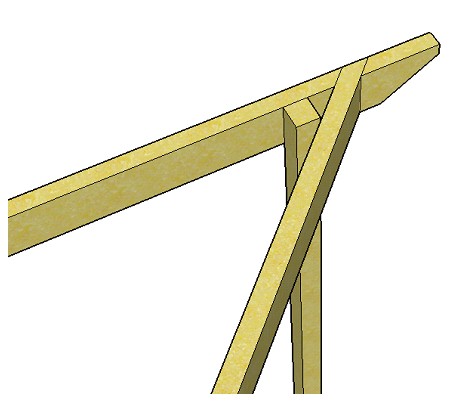 Copyright image: Un-notched rafter for the triangular pergola.