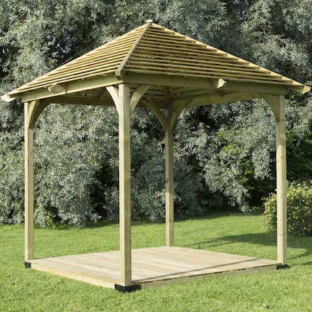 Timber gazebo with deck.