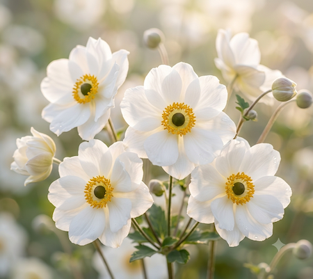 Copyright image: Japanese anemone in white